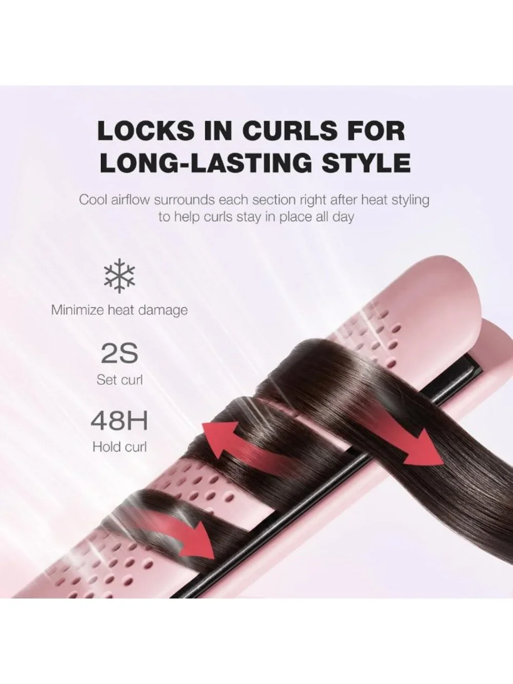 2-in-1 Airflow Styler Curling Iron & Straightener | 360° Cool Air, 5 Heat